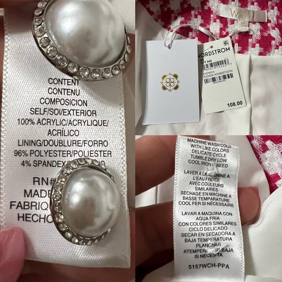 NWT WAYF Women's Houndstooth Tweed Blazer & Skirt Two-Piece‎ Set Size XS - Picture 11 of 12